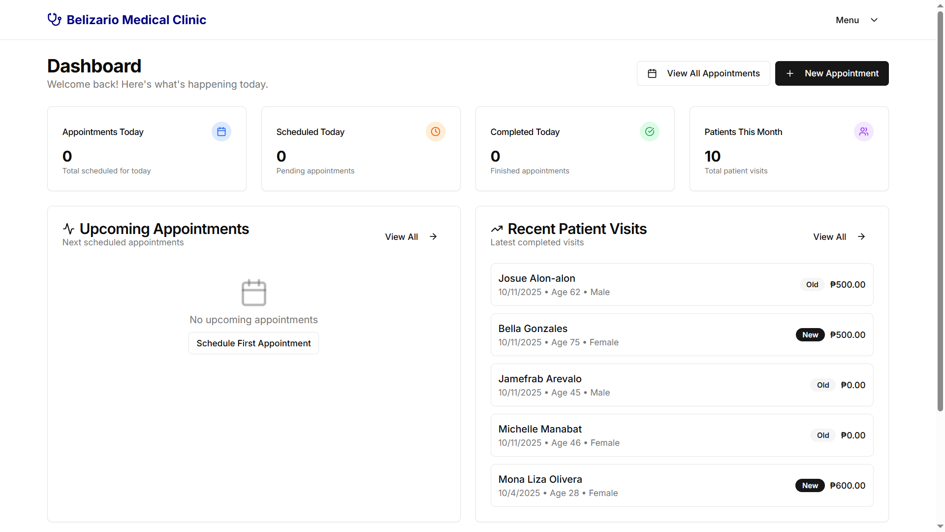 Belizario Medical Clinic - Appointment Management System